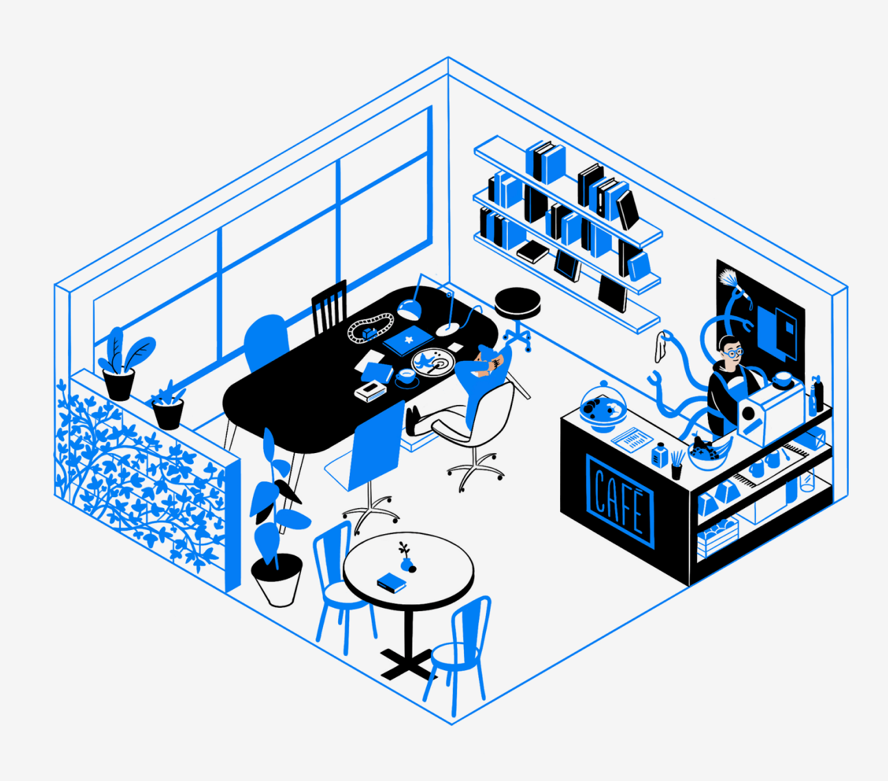 Illustration 'Inside coffe shop'